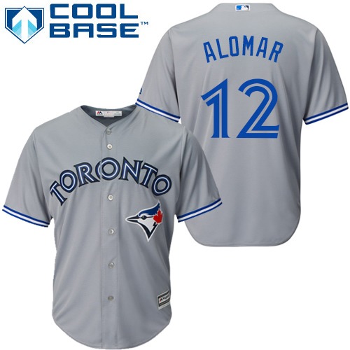 Blue Jays #12 Roberto Alomar Grey Cool Base Stitched Youth MLB Jersey - Click Image to Close